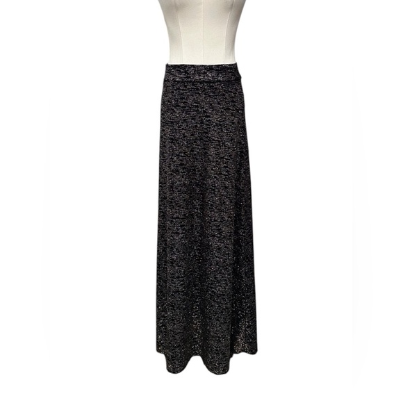 MISA LOS ANGELES Ekat Knit Maxi Skirt Black Velvet Sparkle Size Small $340 NWT - Picture 6 of 14